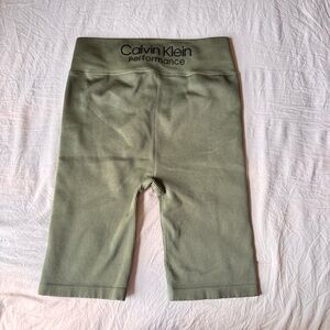 Calvin Klein Sage Ribbed Green Bike Shorts Size L